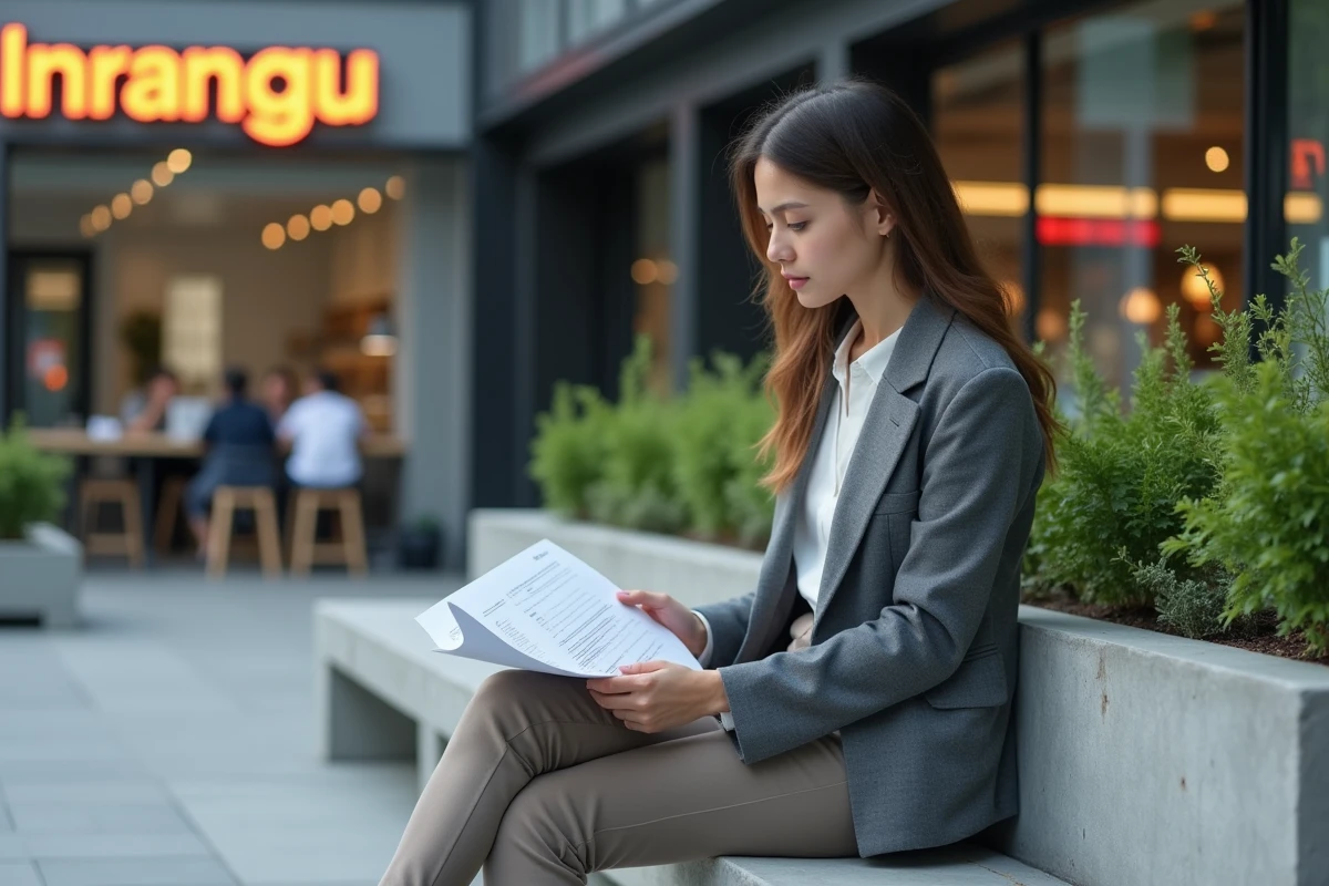 Jeune femme professionnelle lisant des documents à l
