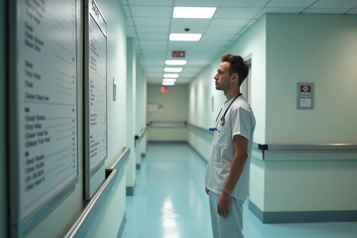 Jeune infirmier dans un couloir d
