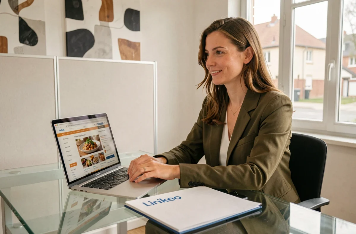 Stratège e-commerce de Linkeo présentant une solution de commande en ligne pour restaurant